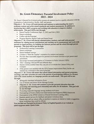 Parent Involvement Policy